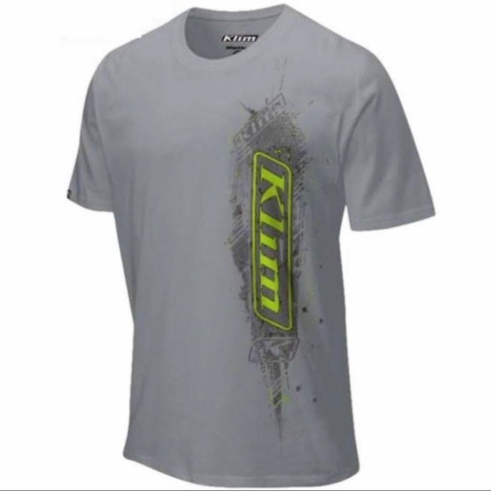 Grey KLIM vertical graphic tee